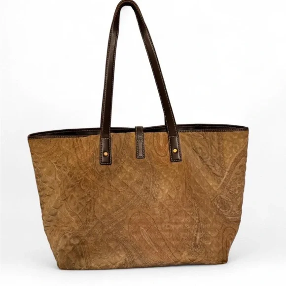 J.McLaughlin Vintage Velvelt Paisley Large Tote Bag. - Picture 3 of 7